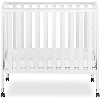 Dream On Me 3 in 1 Portable Folding Stationary Side Crib in White, Greenguard Gold Certified