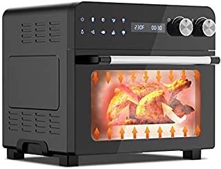 MOOSOO Air Fryer Oven, 24.3 Quart Air Fryer Toaster Oven Combo for Large Family, 1700W Airfryer Convection Oven with Dehydrator and Rotisserie, Digital LED Touchscreen & Control Dial (100 Recipes)