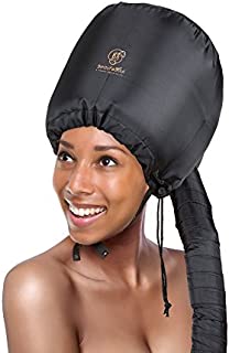 Soft Bonnet hooded hair dryer Attachment for Natural Curly Textured Hair Care| Drying,Styling,Curling,Deep Conditioning Mask Cap| Upgraded Soft Adjustable Large hooded bonnet for Hand Held hair Dryer