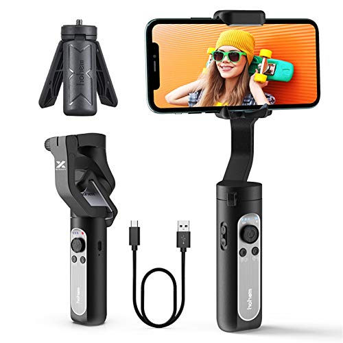 hohem 3-Axis Gimbal Stabilizer - Foldable Phone Stabilizer for iPhone 12 w/ 3D Auto Inception & Face Tracking, Gimbal for iPhone 11 Pro Max/11/Samsung S20 for Vlog YouTube Video iSteady X (0.59 Lbs)