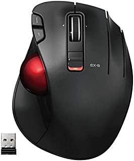 ELECOM 2.4GHz Wireless Thumb-Operated Trackball Mouse, 6-Button Function with Smooth Tracking, Precision Optical Gaming Sensor (M-XT3DRBK-G), Red, Red Ball