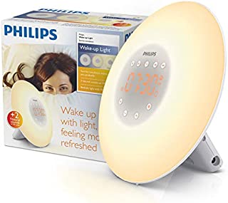 Philips Wake-up Light, Sunrise Simulation, 2 Natural Sounds, FM Radio & Bedside Lamp HF3505/60