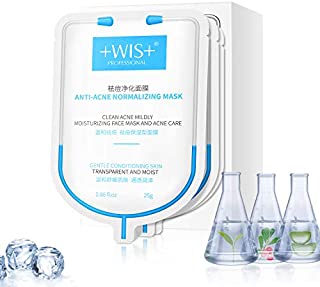 WIS 24 Packs Anti-Acne Purifying SPA Facial Sheet Mask, Acne Pimple Patch Spot Treatment, Control Oil, Acne Scar Treatment for Face, Prevent Future Breakouts, Natural Plant Essence Acne Face Mask, Moisturizing and Hydrating Face Mask