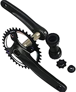 GANOPPER 32T Single Speed Crankset 1X MTB Crank Arm Set 104 BCD Narrow Wide Teeth 9s 10s 11s Road Bicycle Crankset with 68mm 73mm Bottom Bracket