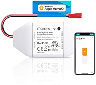 meross Smart Garage Door Opener Remote, Compatible with Apple HomeKit, Amazon Alexa, Google Assistant, SmartThings, Multiple Notification Modes, No Hub Needed