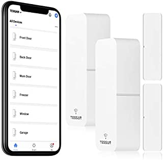 Smart Door Sensor 2 Pack, TESSAN WiFi Window Contact Sensor Work with Amazon Alexa, Google Assistant, No Hub Required, Trigger Phone Notification, Wireless Alarm, Programmable with Smart Life Devices