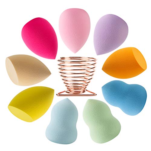 Beauty Blender Makeup Sponges Blending Set Beauty Sponges Latex-free Blender Powder Puff for Foundation Blending Concealer Flawless for Liquid Cream 9 Colorful Beauty Blender+1 Beauty Blender Holder