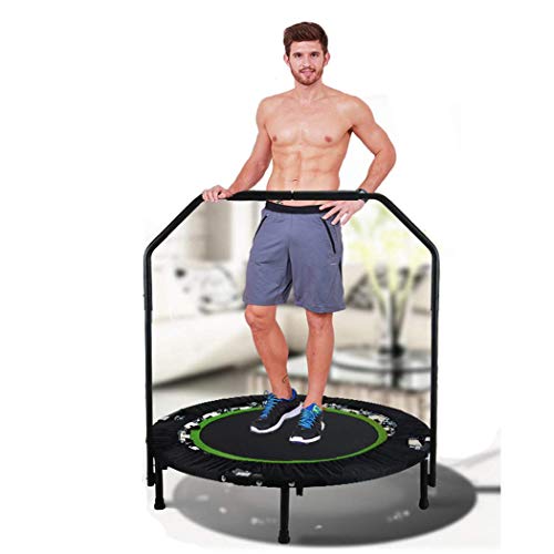 Tomasar Foldable Mini Trampoline Rebounder, Max Load 300lbs Rebounder Trampoline Exercise Trampoline with Adjustable Handrail for Indoor/Garden/Workout Cardio