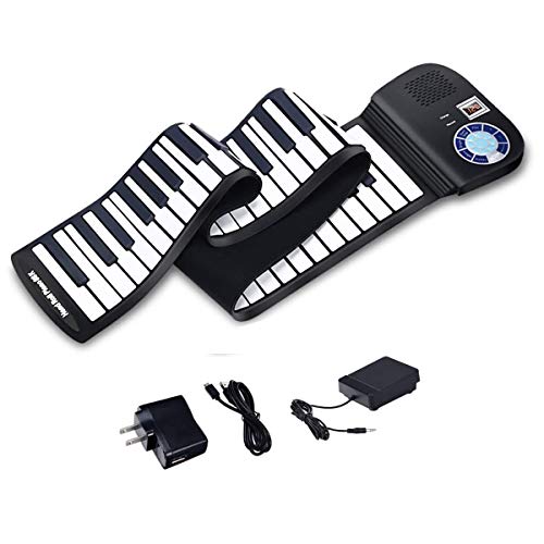 88 Keys Portable Keyboard Piano, Safeplus Electric Roll Up Flexible Silicone Piano Keyboard for Kids Beginners Adults Gift Support MP3 Player Bluetooth Function