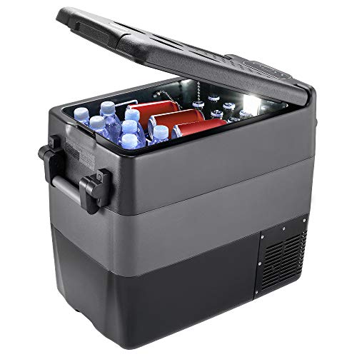 F40C4TMP Car Freezer Refrigerator 53 Quart (50L) Portable Refrigerator 12v RV Fridge(-4~50) for Truck, Portable Freezer for Vehicles, Camping, Trip, RV,12/24V DC and 110-240 AC