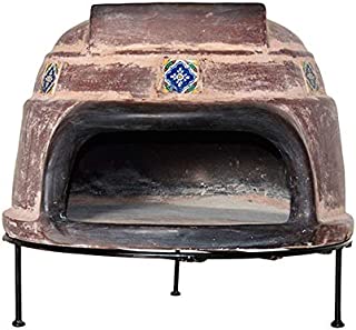 Tierra Firme WRPO-002-N Ravenna Talavera Wood-Fired Outdoor Pizza Oven, Rustic Brown