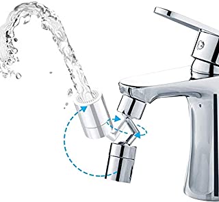 Rotate Aerator 720 ° Big Angle Spray Aerator Dual Function Kitchen Rotate Faucet Aerator Bathroom Faucet Mounted for Face Washing Gargle and Eye Flush-Suitable for various sizes of the faucet.