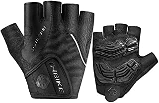 INBIKE Bike Bicycle Gloves 5mm Gel Pad Half Finger Cycling Gloves Black X-Large