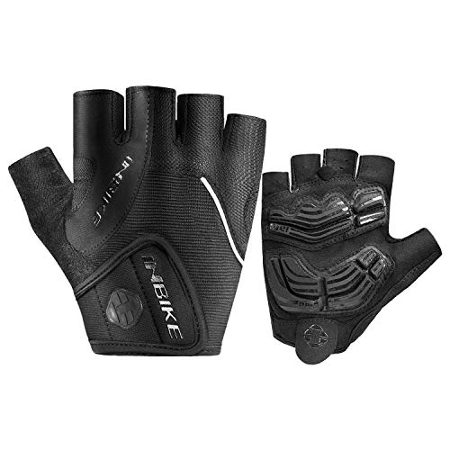 INBIKE Bike Bicycle Gloves 5mm Gel Pad Half Finger Cycling Gloves Black X-Large