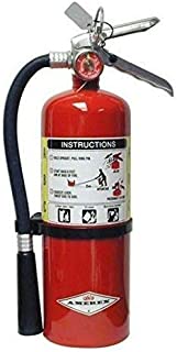 Amerex 5 Pound Stored Pressure ABC Dry Chemical 2A:10B:C Multi-Purpose Fire Extinguisher For Class A, B And C Fires With Anodized Aluminum Valve, Wall Bracket, Hose And Nozzle