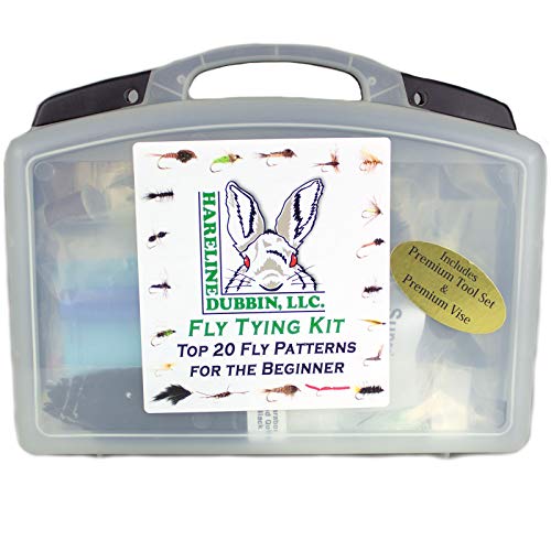 Hareline Fly Tying Material Kit with Premium Tools and Vise