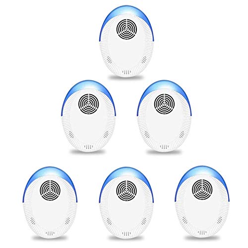 Ultrasonic Pest Repeller 6 Pack, Indoor Pest Control, Ultrasonic Pest Repellent, Indoor Pest Control for Home,Kitchen, Office, Warehouse, Hotel