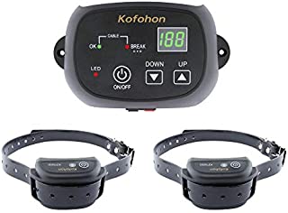 KOFOHON Two Dogs Electric In-Ground Wired Fence System-Underground Pet Waterproof Containment for Small Medium Large Dog-Tone Vibrate Shock Function Outdoor Yard Unlimited Dog