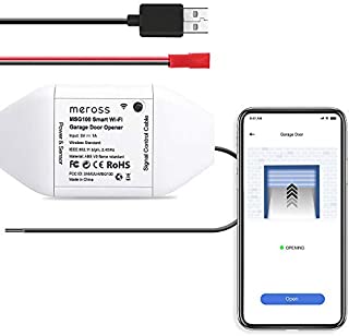 meross Smart Garage Door Opener Remote, APP Control, Compatible with Alexa, Google Assistant and SmartThings, Multiple Notification Modes, No Hub Needed Upgrade Version, White