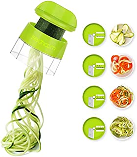 Zucchini Spiraler Veggie Spiralizer Sedhoom 4 in 1 Spiralizer Noodle Maker Vegetable Spiralizer Handheld Spiralizer Spiralizer Vegetable Slicer Zoodler Spiralizer Handheld Great for Salad