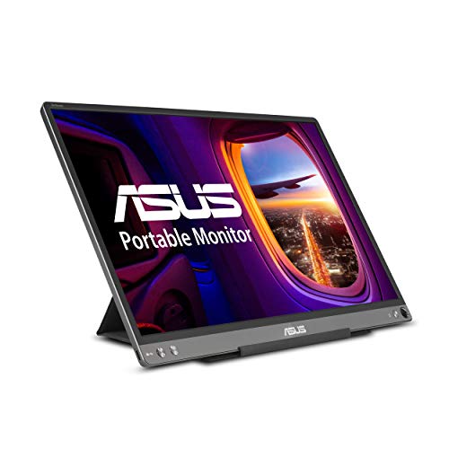 ASUS ZenScreen MB16ACE 15.6 Portable USB Type-C Monitor Full HD (1920 x 1080) IPS Eye Care with Lite Smart Case External screen for laptop,Dark Gray