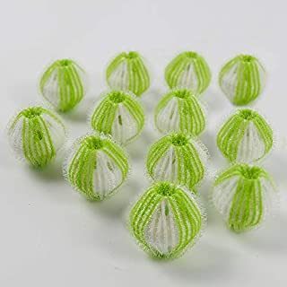 Pet Hair Remover for Laundry , Pet Hair Dryer Reusable Balls Lint Remover Washing Balls for Laundry (White Green) - Pack of 12