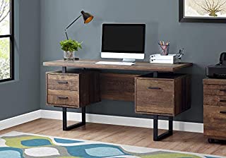 Monarch Specialties Computer Desk with Drawers - Contemporary Style - Home & Office Computer Desk with Metal Legs - 60