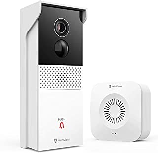 HeimVision Video Doorbell, 2-Way Audio Wi-Fi Doorbell with Wireless Chime, 1080P Camera with Rechargeable Battery, Motion Activated Alerts, Enhanced Night Vision, 2-Storage Options, Weatherproof