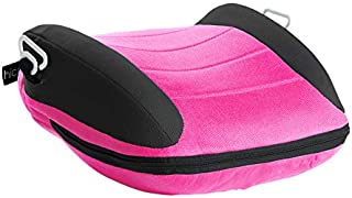 hiccapop UberBoost Inflatable Booster Car Seat | Blow up Narrow Backless Booster Car Seat for Travel | Portable Booster Seat for Toddlers, Kids, Child | Pink/Black