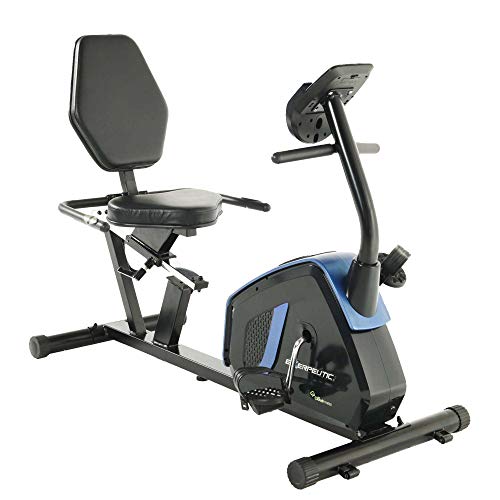 Exerpeutic Easy Step Thru Magnetic Recumbent Exercise Bike, Black/Blue (4121)