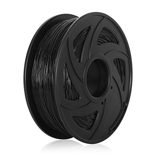 TPU 3D Printer Filament Flexible Filament 1.75mm 1kg 2.2lb Spool Dimensional Accuracy +/- 0.05 mm Fit Most FDM Printers Pack of 1 (Black)