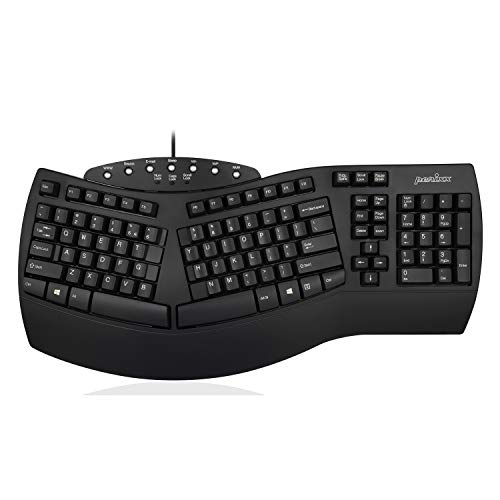 Perixx Periboard-512 Ergonomic Split Keyboard - Natural Ergonomic Design - Black - Bulky Size 19.09