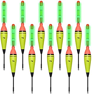 10 Pieces EVA Foam Fishing Floats Night Lighted Fishing Bobbers Slip Floats with Glowing Stick Tubes for Fishing (10)