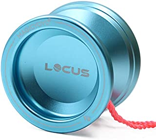 Magic Yoyo Ball V6 Locus Space Yoyo Aluminum Metal Responsive Yoyos Ball Bearing for Kids Beginners Learner with Bag Glove 5 Strings Light Blue