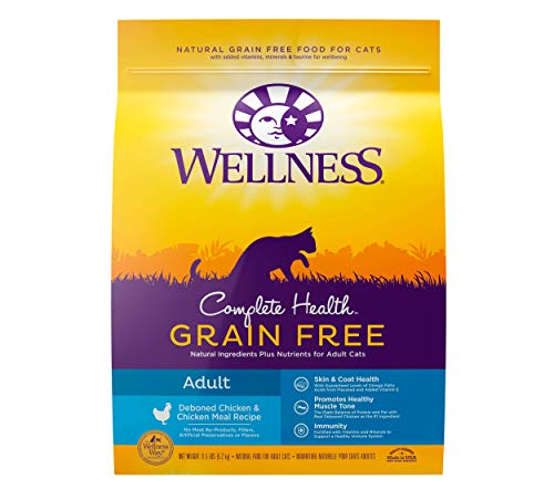 Wellness Complete Health Natural Grain Free Deboned Chicken & Chicken Meal Dry Cat Food, 11.5 Pound Bag