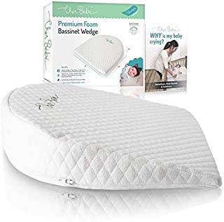 Cher Bébé Oval Bassinet Wedge Pillow for Acid Reflux | High Incline for Colic | Cotton & Waterproof Covers | Baby Sleep Positioner for 15
