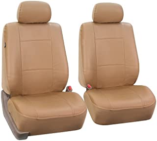 FH-PU001102 PU Leather Car Front Bucket Seat Covers Solid Tan color