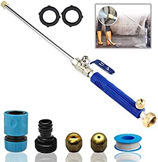 DBR Tech Hydro Jet High Pressure Power Washer Wand for Car Washing or Garden Cleaning, Heavy Duty Metal Watering Sprayer with Universal Hose End, Hydrojet Water Power Nozzle, Blue