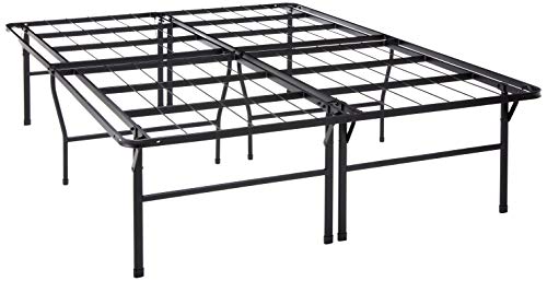 Best Price Mattress 18 Inch Metal Platform Beds with Heavy Duty Steel Slat Mattress Foundation (No Box Spring Needed), Queen, Black