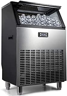 Northair Commercial Ice Maker Machine 270lbs Ice in 24hrs with 55 lbs Storage Capacity Stainless Steel Free-Standing Ice Maker Machine with LCD Display, Ideal For Restaurant, Bar, Coffee Shop