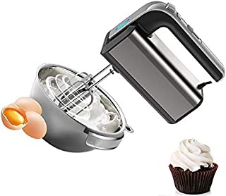 YLEI 5 Speed Hand Mixer Electric, Stand Mixer, Beater, 500W Ultra Power Kitchen Hand Mixers with 6 Stainless Steel Attachments (2 Whisks and 2 Dough Hooks) and Storage Case