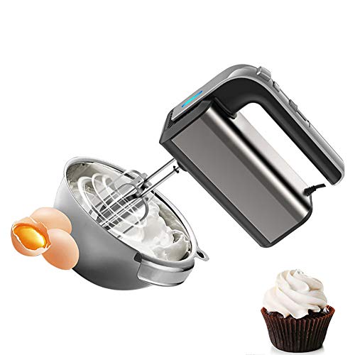 YLEI 5 Speed Hand Mixer Electric, Stand Mixer, Beater, 500W Ultra Power Kitchen Hand Mixers with 6 Stainless Steel Attachments (2 Whisks and 2 Dough Hooks) and Storage Case