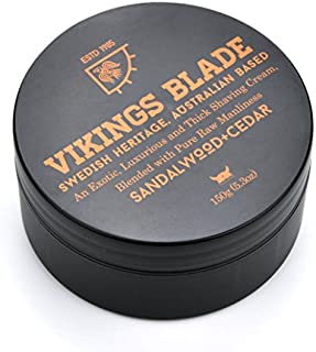 VIKINGS BLADE Luxury FOAMING Shaving Cream, Sandalwood & Western Red Cedar, Surfactant Base