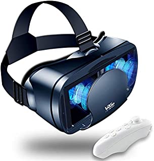 VR Headset Virtual Reality VR 3D Glasses VR Set 3D Virtual Reality Goggles, Controller, Adjustable VR Glasses Support 7 Inches [with Gamepad]