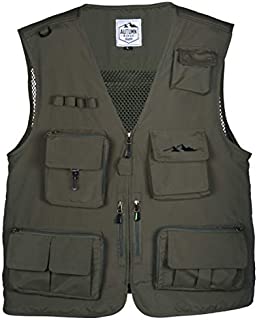 Fly Fishing Photography Climbing Vest with 16 Pockets made with Lightweight Mesh Fabric for Travel, Sports, Hiking, Bird Watching, River Guide Adventures, Safaris and Hunting (Green, X-Large)