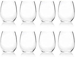 18-ounce Acrylic Glassses Stemless Wine Glasses, set of 8 Clear - Unbreakable, Dishwasher Safe, BPA Free