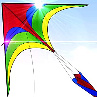 Easy To Fly Large Nylon Eagle Kite For Kids and Adults For Beach Trip & Outdoor Activities Perfect for Beginners Flies High in Light Breeze Flying String Line Included Big Flyer Childrens Toys