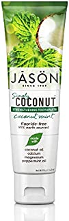 Jason Simply Coconut Strengthening Fluoride-Free Toothpaste, Coconut Mint, 4.2 Oz