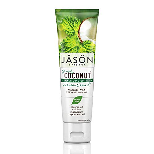 Jason Simply Coconut Strengthening Fluoride-Free Toothpaste, Coconut Mint, 4.2 Oz