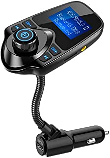 Nulaxy Wireless In-Car Bluetooth FM Transmitter Radio Adapter Car Kit W 1.44 Inch Display Supports TF/SD Card and USB Car Charger for All Smartphones Audio Players